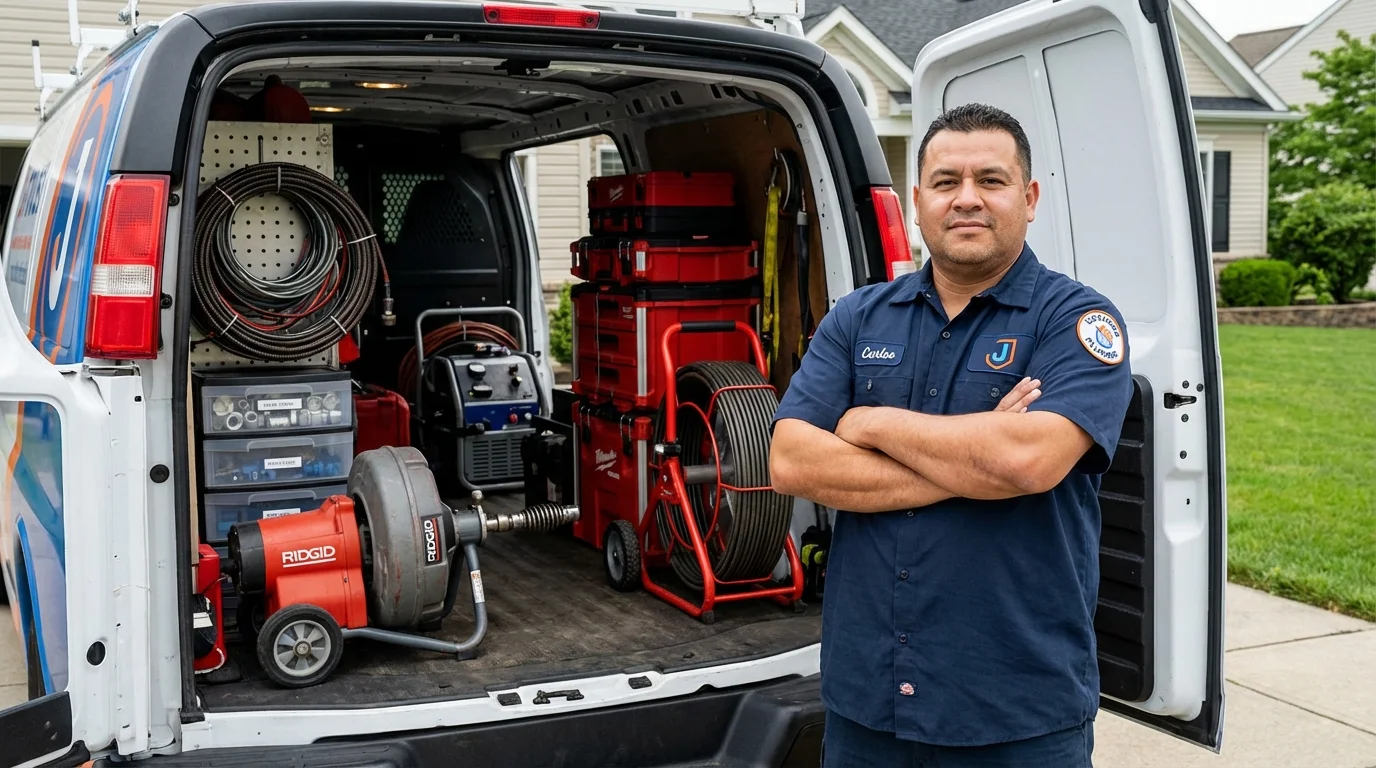 Professional drain cleaning equipment and Johns Plumbing LLC plumber in Fort Worth