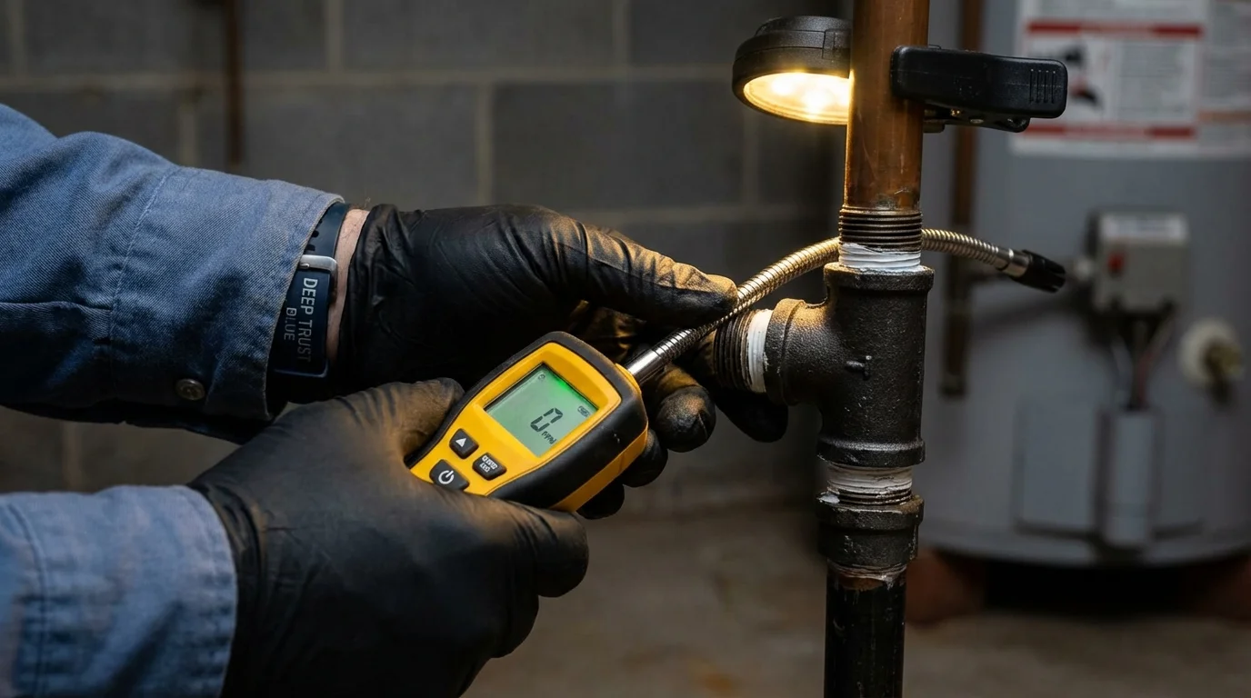 Gas leak detection with electronic sniffer by Johns Plumbing LLC in Fort Worth