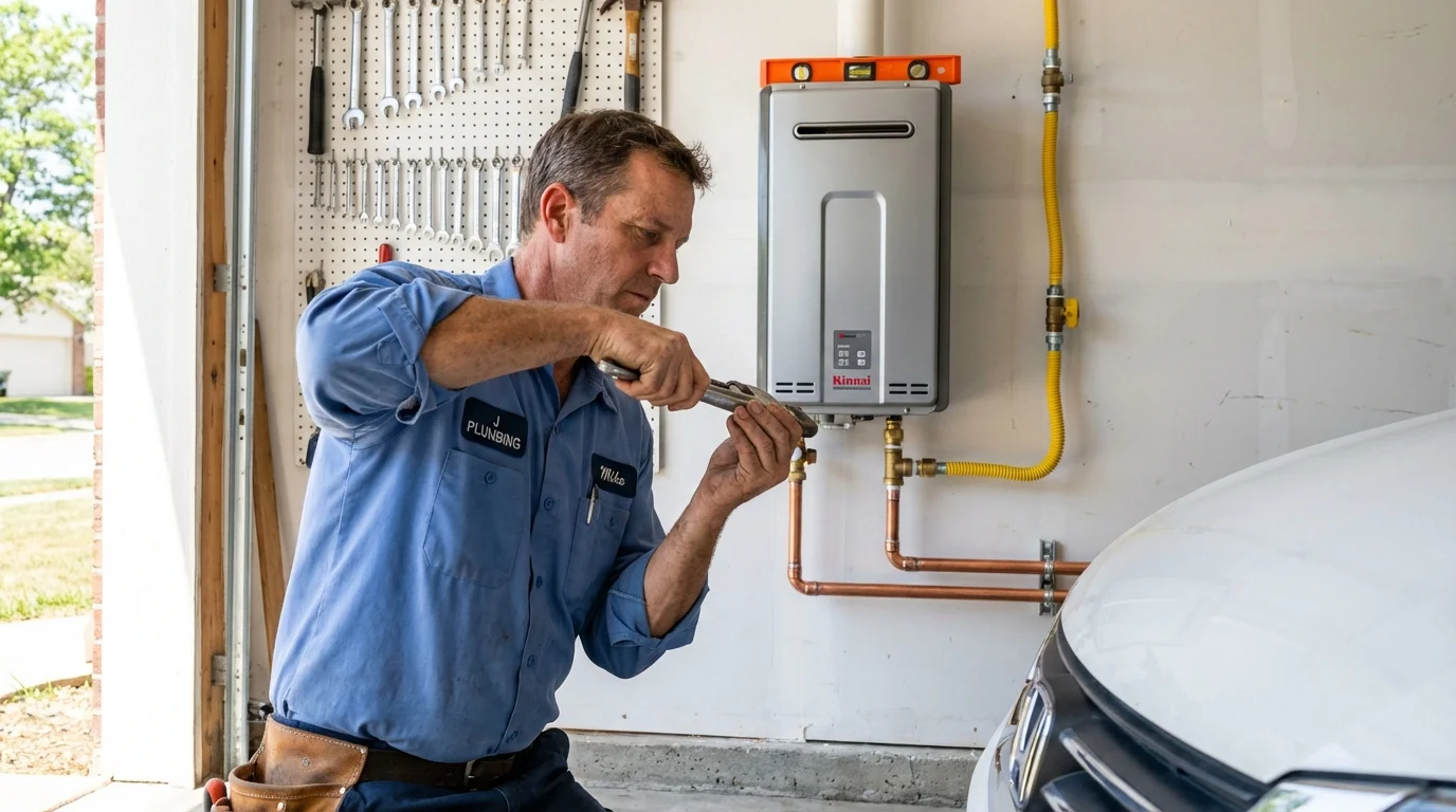Tankless water heater installation by a Johns Plumbing LLC plumber in Fort Worth